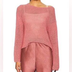 Line linen small Dark Brown Women's Sweater